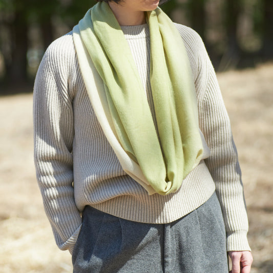 カシミヤ スヌード ロング (バイカラー)